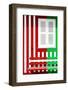 Welcome to Portugal Collection - Colorful Facade with Red and Green Stripes-Philippe Hugonnard-Framed Photographic Print