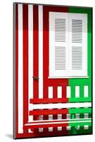 Welcome to Portugal Collection - Colorful Facade with Red and Green Stripes-Philippe Hugonnard-Mounted Photographic Print