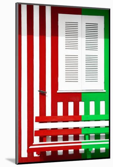 Welcome to Portugal Collection - Colorful Facade with Red and Green Stripes-Philippe Hugonnard-Mounted Photographic Print