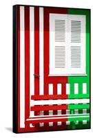Welcome to Portugal Collection - Colorful Facade with Red and Green Stripes-Philippe Hugonnard-Framed Stretched Canvas