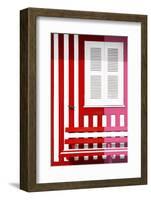 Welcome to Portugal Collection - Colorful Facade with Red and Pink Stripes-Philippe Hugonnard-Framed Photographic Print