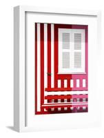 Welcome to Portugal Collection - Colorful Facade with Red and Pink Stripes-Philippe Hugonnard-Framed Photographic Print