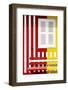 Welcome to Portugal Collection - Colorful Facade with Red and Yellow Stripes-Philippe Hugonnard-Framed Photographic Print