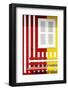 Welcome to Portugal Collection - Colorful Facade with Red and Yellow Stripes-Philippe Hugonnard-Framed Photographic Print