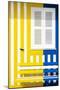 Welcome to Portugal Collection - Colorful Facade with Yellow and Blue Marine Stripes-Philippe Hugonnard-Mounted Photographic Print