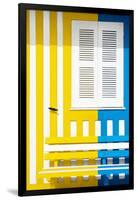 Welcome to Portugal Collection - Colorful Facade with Yellow and Blue Stripes-Philippe Hugonnard-Framed Photographic Print