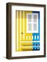 Welcome to Portugal Collection - Colorful Facade with Yellow and Blue Stripes-Philippe Hugonnard-Framed Photographic Print