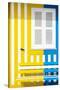 Welcome to Portugal Collection - Colorful Facade with Yellow and Blue Stripes-Philippe Hugonnard-Stretched Canvas