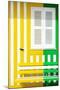 Welcome to Portugal Collection - Colorful Facade with Yellow and Green Stripes-Philippe Hugonnard-Mounted Photographic Print