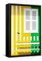 Welcome to Portugal Collection - Colorful Facade with Yellow and Green Stripes-Philippe Hugonnard-Framed Stretched Canvas