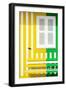 Welcome to Portugal Collection - Colorful Facade with Yellow and Green Stripes-Philippe Hugonnard-Framed Photographic Print