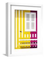 Welcome to Portugal Collection - Colorful Facade with Yellow and Pink Stripes-Philippe Hugonnard-Framed Photographic Print