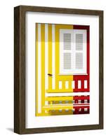 Welcome to Portugal Collection - Colorful Facade with Yellow and Red Stripes-Philippe Hugonnard-Framed Photographic Print