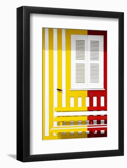 Welcome to Portugal Collection - Colorful Facade with Yellow and Red Stripes-Philippe Hugonnard-Framed Photographic Print