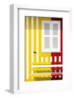 Welcome to Portugal Collection - Colorful Facade with Yellow and Red Stripes-Philippe Hugonnard-Framed Photographic Print