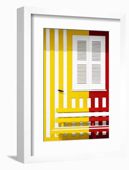 Welcome to Portugal Collection - Colorful Facade with Yellow and Red Stripes-Philippe Hugonnard-Framed Photographic Print