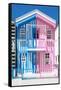 Welcome to Portugal Collection - Colorful Striped House Blue & Pink-Philippe Hugonnard-Framed Stretched Canvas