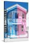 Welcome to Portugal Collection - Colorful Striped House Blue & Pink-Philippe Hugonnard-Stretched Canvas