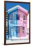 Welcome to Portugal Collection - Colorful Striped House Blue & Pink-Philippe Hugonnard-Framed Photographic Print