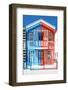 Welcome to Portugal Collection - Colorful Striped House Blue & Red-Philippe Hugonnard-Framed Photographic Print