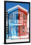 Welcome to Portugal Collection - Colorful Striped House Blue & Red-Philippe Hugonnard-Framed Photographic Print