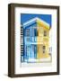 Welcome to Portugal Collection - Colorful Striped House Blue & Yellow-Philippe Hugonnard-Framed Photographic Print