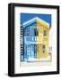 Welcome to Portugal Collection - Colorful Striped House Blue & Yellow-Philippe Hugonnard-Framed Photographic Print