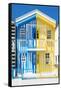 Welcome to Portugal Collection - Colorful Striped House Blue & Yellow-Philippe Hugonnard-Framed Stretched Canvas