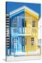 Welcome to Portugal Collection - Colorful Striped House Blue & Yellow-Philippe Hugonnard-Stretched Canvas