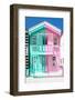 Welcome to Portugal Collection - Colorful Striped House Coral Green & Pink-Philippe Hugonnard-Framed Photographic Print