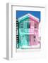 Welcome to Portugal Collection - Colorful Striped House Coral Green & Pink-Philippe Hugonnard-Framed Photographic Print