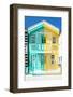 Welcome to Portugal Collection - Colorful Striped House Coral Green & Yellow-Philippe Hugonnard-Framed Photographic Print