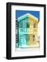 Welcome to Portugal Collection - Colorful Striped House Coral Green & Yellow-Philippe Hugonnard-Framed Photographic Print