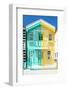 Welcome to Portugal Collection - Colorful Striped House Coral Green & Yellow-Philippe Hugonnard-Framed Photographic Print