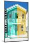Welcome to Portugal Collection - Colorful Striped House Coral Green & Yellow-Philippe Hugonnard-Mounted Photographic Print