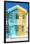 Welcome to Portugal Collection - Colorful Striped House Light Blue & Yellow-Philippe Hugonnard-Framed Photographic Print