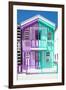 Welcome to Portugal Collection - Colorful Striped House Purple & Coral Green-Philippe Hugonnard-Framed Photographic Print