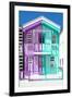 Welcome to Portugal Collection - Colorful Striped House Purple & Coral Green-Philippe Hugonnard-Framed Photographic Print