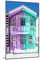 Welcome to Portugal Collection - Colorful Striped House Purple & Coral Green-Philippe Hugonnard-Mounted Photographic Print