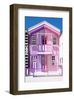 Welcome to Portugal Collection - Colorful Striped House Purple & Pink-Philippe Hugonnard-Framed Photographic Print