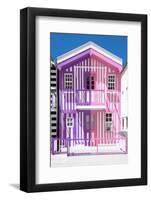 Welcome to Portugal Collection - Colorful Striped House Purple & Pink-Philippe Hugonnard-Framed Photographic Print