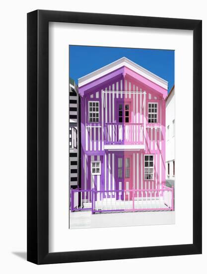 Welcome to Portugal Collection - Colorful Striped House Purple & Pink-Philippe Hugonnard-Framed Photographic Print