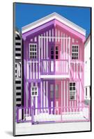 Welcome to Portugal Collection - Colorful Striped House Purple & Pink-Philippe Hugonnard-Mounted Photographic Print