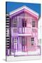 Welcome to Portugal Collection - Colorful Striped House Purple & Pink-Philippe Hugonnard-Stretched Canvas