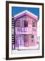 Welcome to Portugal Collection - Colorful Striped House Purple & Pink-Philippe Hugonnard-Framed Photographic Print