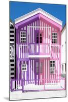 Welcome to Portugal Collection - Colorful Striped House Purple & Pink-Philippe Hugonnard-Mounted Photographic Print