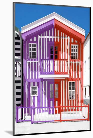 Welcome to Portugal Collection - Colorful Striped House Purple & Red-Philippe Hugonnard-Mounted Photographic Print