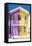 Welcome to Portugal Collection - Colorful Striped House Purple & Yellow-Philippe Hugonnard-Framed Stretched Canvas