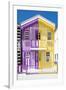 Welcome to Portugal Collection - Colorful Striped House Purple & Yellow-Philippe Hugonnard-Framed Photographic Print