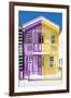 Welcome to Portugal Collection - Colorful Striped House Purple & Yellow-Philippe Hugonnard-Framed Photographic Print